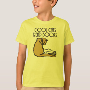 Coole Katzen lesen Bücher im Retro-Stil T-Shirt