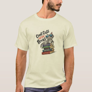"Coole Katzen Liebe Bücher T-Shirt
