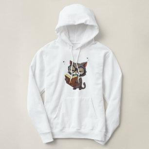 Coole Katzen mit Brille lesen Hoodie