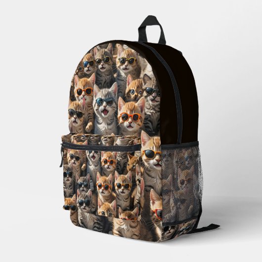 Coole Katzen mit Sonnenbrille Bedruckter Rucksack (Rückseitige Ecke Rechts)