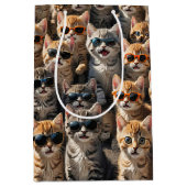 Coole Katzen mit Sonnenbrille Mittlere Geschenktüte (Vorderseite)