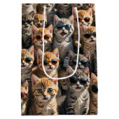 Coole Katzen mit Sonnenbrille Mittlere Geschenktüte (Rückseite)