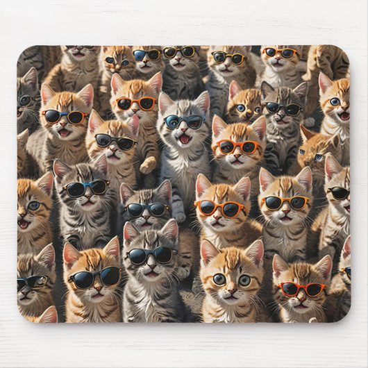 Coole Katzen mit Sonnenbrille Mousepad (Vorne)