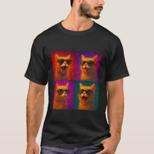 Coole Katzen mit Sonnenbrillen Bunte Kunst T-Shirt
