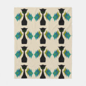 Coole Katzen-Mitte- des Jahrhundertsmoderne Fleecedecke (Vorderseite)