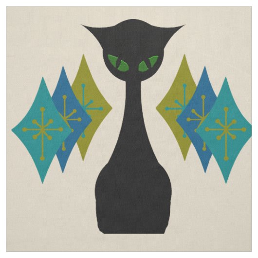 Coole Katzen-Mitte- des Jahrhundertsmodernes Retro Stoff (Muster)