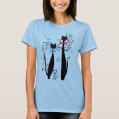 Coole Katzen-Paare Retro Atomära MCM T-Shirt (Vorderseite)