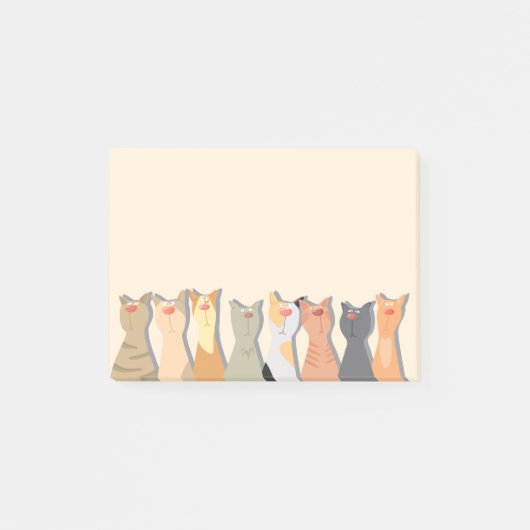 Coole Katzen Post-it Klebezettel (Vorderseite)