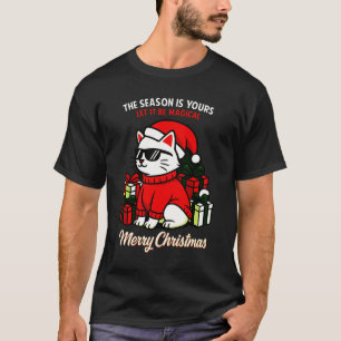 Coole Katzen-Santa-Sonnenbrille Weihnachten Magisc T-Shirt