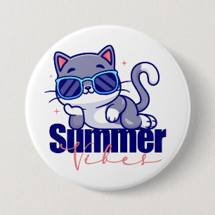Coole Katzen-Sommer-Vibes Button