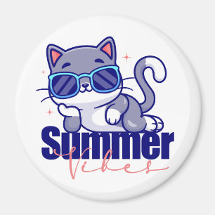 Coole Katzen-Sommer-Vibes Magnet