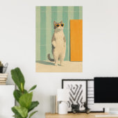 coole Katzen-Sommer-Vibes Poster (Heimbüro)