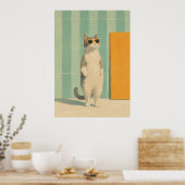 coole Katzen-Sommer-Vibes Poster (Küche)