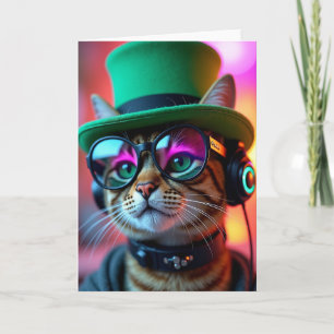 Coole Katzen-Sonnenbrille-Tophut-Spaß-Karte Karte