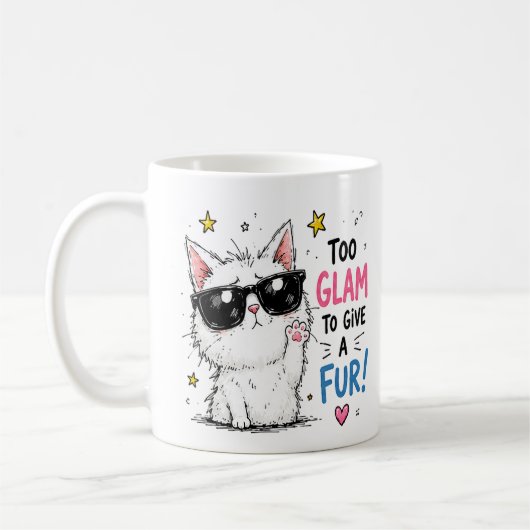 Coole Katzen-Sonnenbrillen-Design Kaffeetasse (Links)