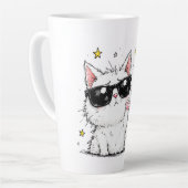 Coole Katzen-Sonnenbrillen-Design Milchtasse (Linke Ecke)