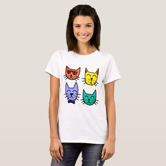 Coole Katzen T-Shirt (Vorne ganz)