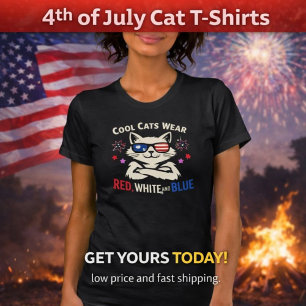 Coole Katzen tragen 4. Juli T-Shirt