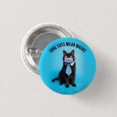Coole Katzen tragen Masken Button (Vorne & Hinten)