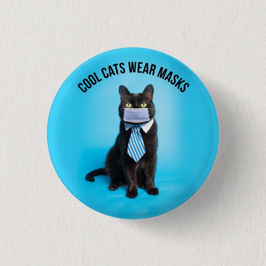Coole Katzen tragen Masken Button (Vorderseite)