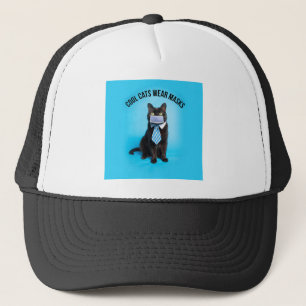 Coole Katzen tragen Masken Truckerkappe