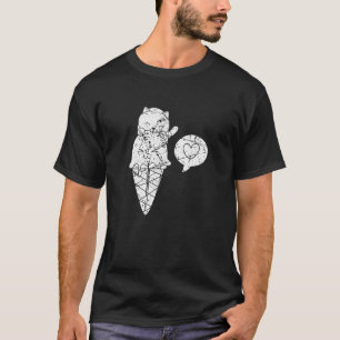 Coole Katzen und Eiscreme-Kegel-Sundae-Dessert T-Shirt