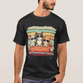 Coole Katzen unterwegs: Retro Vibes in Style T-Shirt (Vorderseite)