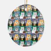 Coole Katzen-Verzierung Keramik Ornament (Links)