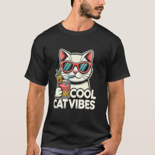 Coole Katzen-Vibes, Eine schicke Modekatze tropisc T-Shirt
