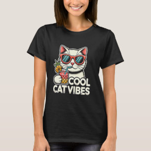 Coole Katzen-Vibes, eine schicke Modekatze tropisc T-Shirt