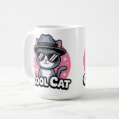Coole Katzen-Vibes Kaffeetasse (Vorderseite Links)