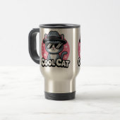 Coole Katzen-Vibes Reisebecher (Vorderseite Links)