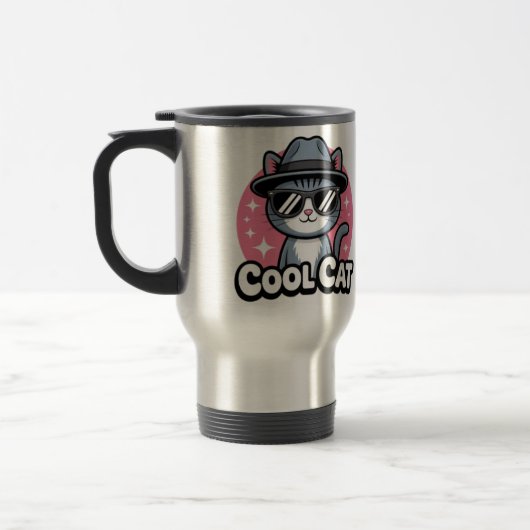 Coole Katzen-Vibes Reisebecher (Links)