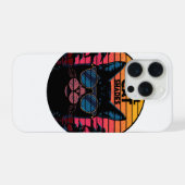 Coole Katzenbrille Vintage Synthwave Sonnenunterga iPhone Hülle (Rückseite (Horizontal))