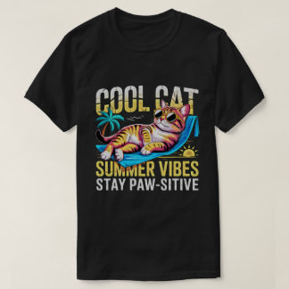 Coole Katzenliebhaber Sommer Vibes Lustiges T-Shir T-Shirt