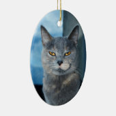 coole Katzenporzellanschmuck Keramik Ornament (Rechts)