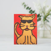 Coole Katzenpostkarte Postkarte (Stehend Vorderseite)