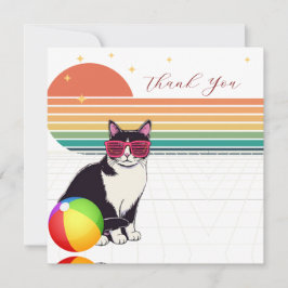 Coole Katzenschwingungen bei Sonnenuntergang Dankeskarte