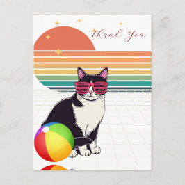 Coole Katzenschwingungen bei Sonnenuntergang Postkarte