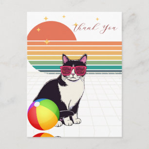 Coole Katzenschwingungen bei Sonnenuntergang Postkarte