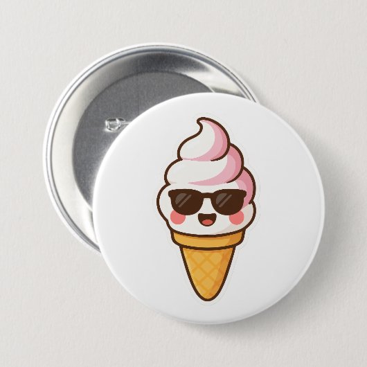 Coole Kawaii Ice Creme Button (Vorne & Hinten)