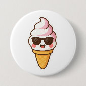 Coole Kawaii Ice Creme Button (Vorderseite)