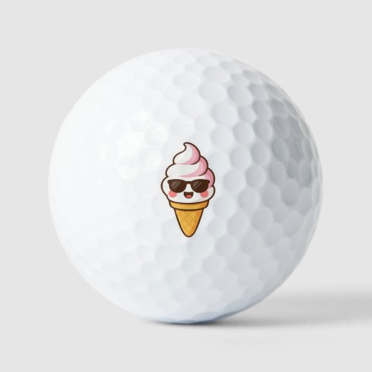 Coole Kawaii Ice Creme Golfball (Vorderseite)