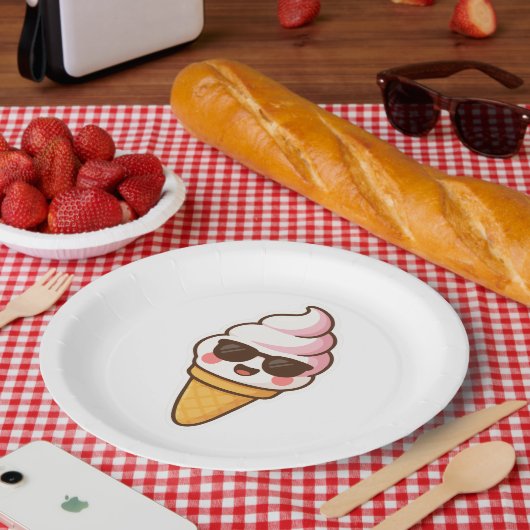 Coole Kawaii Ice Creme Pappteller (Picknick)