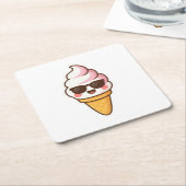 Coole Kawaii Ice Creme Rechteckiger Pappuntersetzer (angewinkelt)