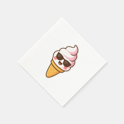 Coole Kawaii Ice Creme Serviette (Ecke)