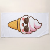 Coole Kawaii Ice Creme Strandtuch (Vorderseite)
