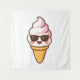 Coole Kawaii Ice Creme Wandteppich
