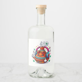 Coole Kawaii Marokkanische Tagine Alkoholflaschenetikett
