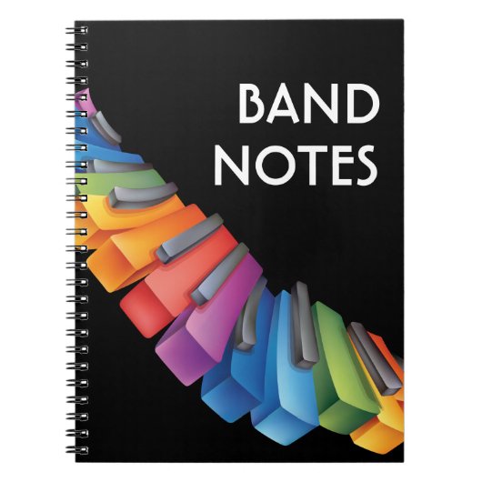 Coole Keyboard-Musik Notizblock (Vorderseite)